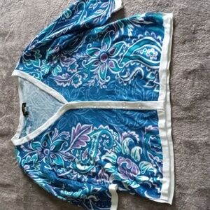 Bob Mackie wearable art paisley v-neck cardigan